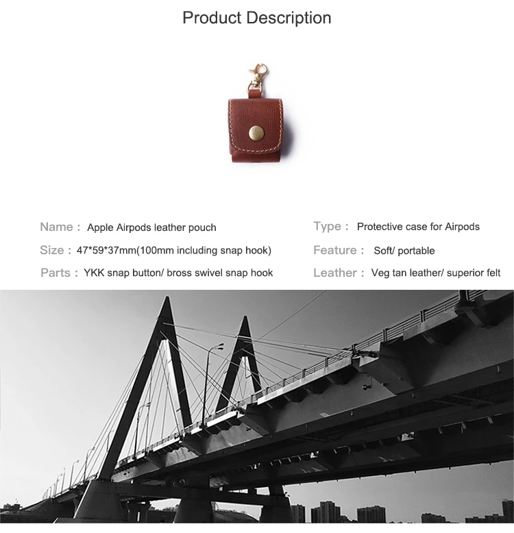 Держатель для наушников кожаный защитный чехол для Airpods чехол против потери ручной работы кожаный противоударный для Airpods беспроводной держатель для ключей