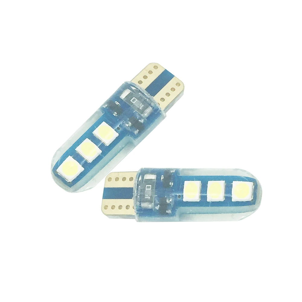 YSY 200 шт. 6smd 3030 led w5w Автомобильные фары t10 194 силиконовый COB габаритная лампа с