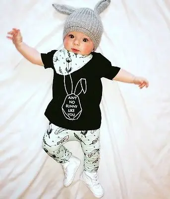 2017 Baby Girl Clothes Summer Boys Clothing Sets Short Sleeve T shirt +Triangular towel + pantsRoupas Bebe Infant 3PC | Детская одежда