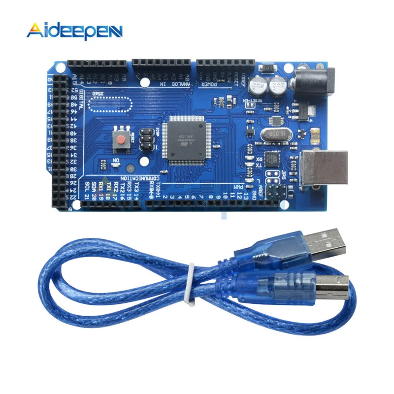 Original board cable MEGA2560 MEGA 2560 R3 ATmega2560-16AU CH340G USB макетная плата с кабелем MEGA2560 корпус Чехол Коробка для Arduino - Цвет: Original board cable