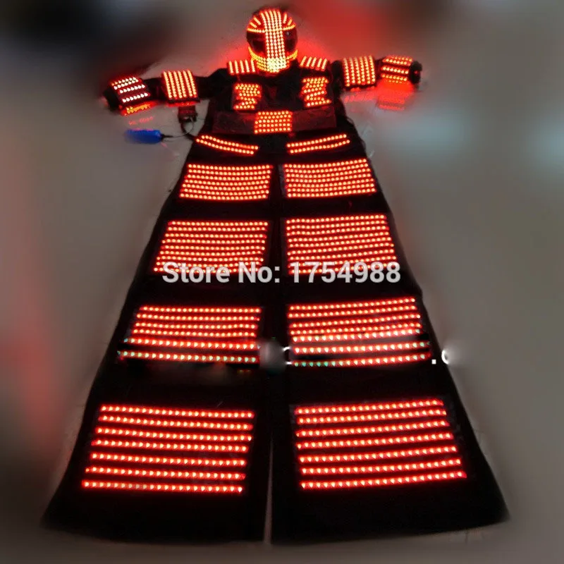 DHL Free RGB full colors LED robot /LED costumes with helmet for dance satge show event night club and party supply | Дом и сад