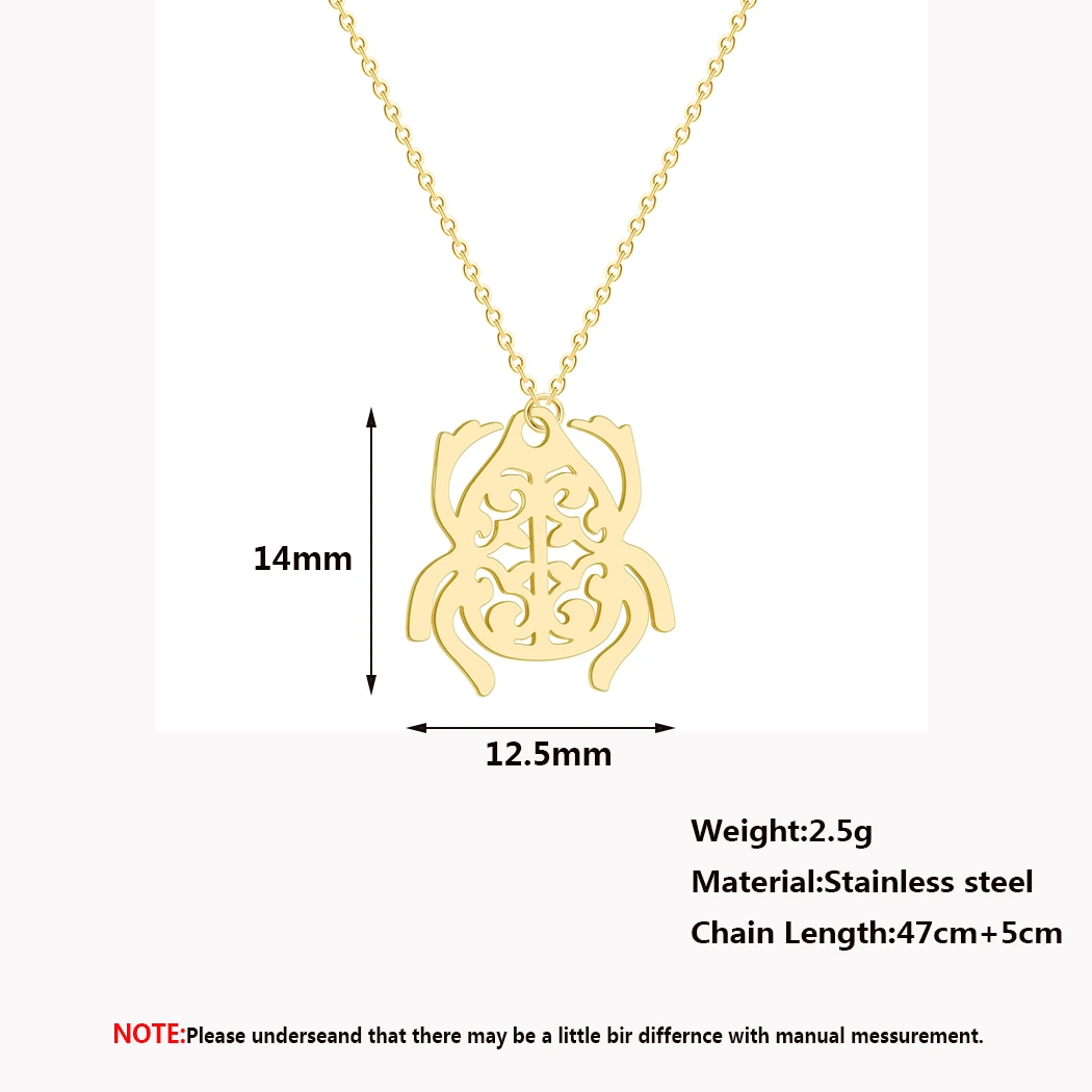 Kinitial Модный кулон в виде скараба насекомых Жуков массивное ожерелье из