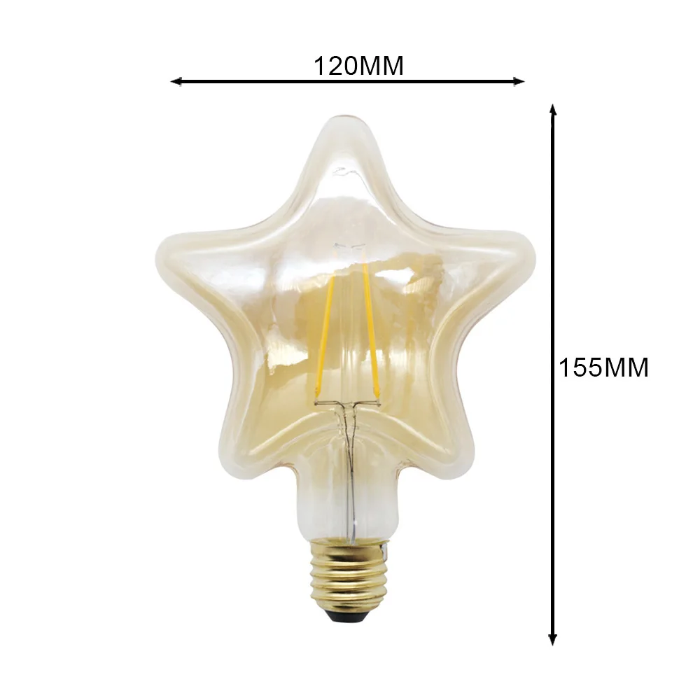 Звезда Форма Edison светодиодная лампа с нитью Led светильник лампочка 220V E27 4 Вт Ретро