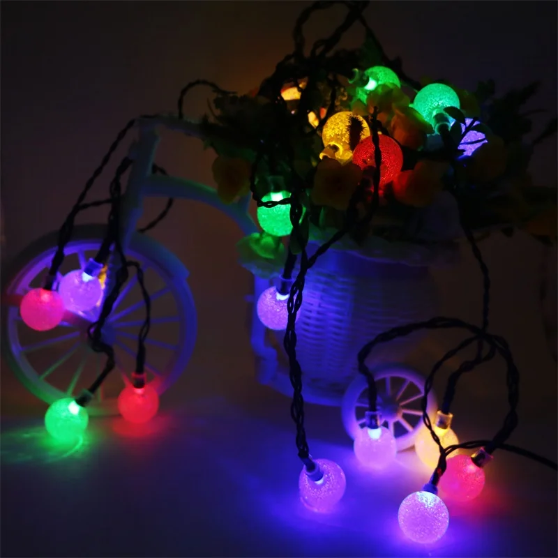 

SZYOUMY Crystal Ball Solar String Light 6M 30 Led Waterproof Outdoor Garden Solar String Fairy Lamp Holiday Xmas Party Lighting