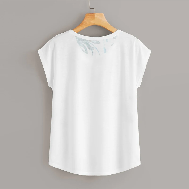 Dotfashion футболка с цветочным принтом женские летние топы повседневная одежда с коротким рукавом для девушек и молодых корейских модных футболок
