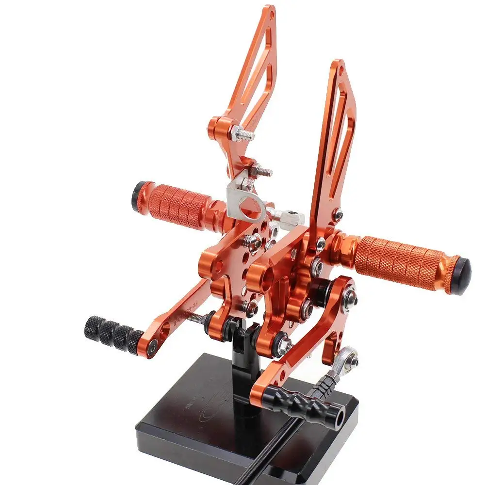 Rearset-Orange Для Suzuki GSXR 600 750 1000 мотоцикл подножки ЧПУ Регулируемая Rearset подставки для ног GSXR600 GSXR750 GSXR1000 подножки - Цвет: Rearset-Orange