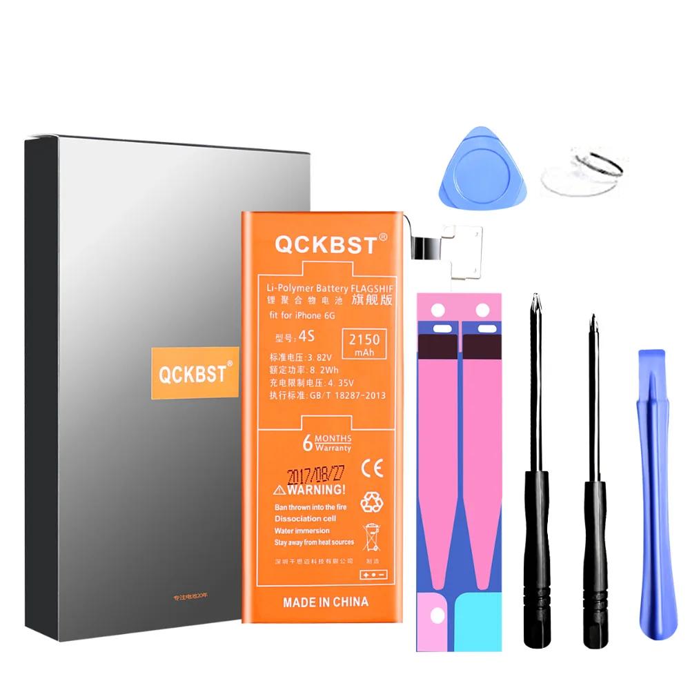 QCKBST 2150mAh литий полимерный аккумулятор и бесплатные инструменты для ремонта iPhone 4S