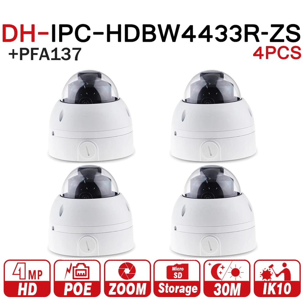 DH камера IPC HDBW4433R ZS с распределительной коробкой PFA137 4MP PoE ip 2 8 мм ~ 12 Электрический