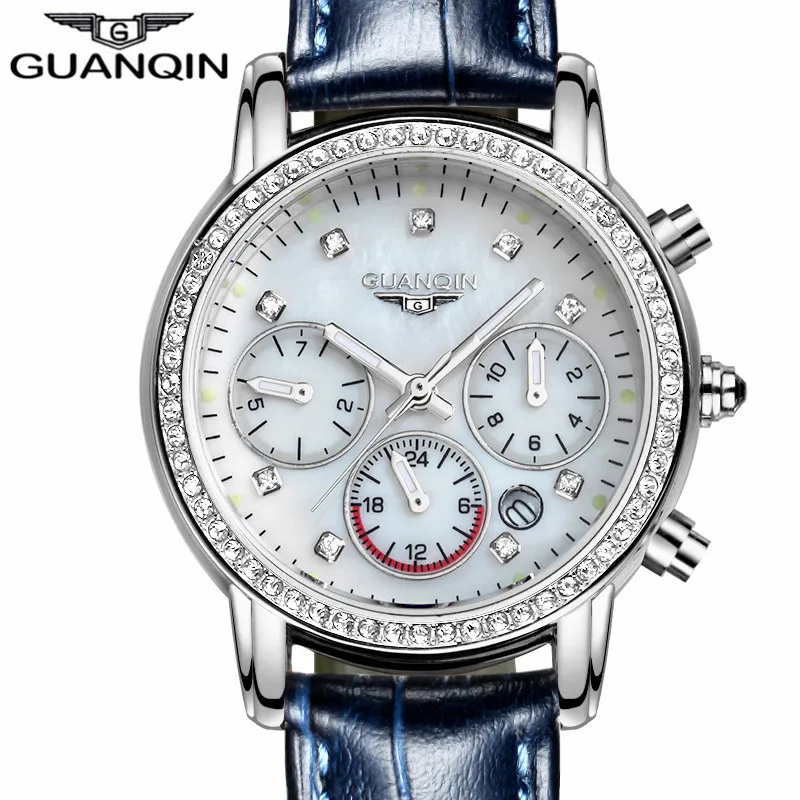 Relogio feminino 2017 GUANQIN часы для женщин люксовый бренд светящиеся Дата женские модные