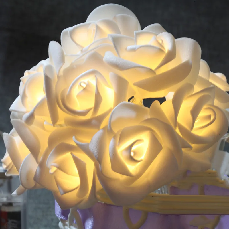 2 шт. светодиодные гирлянды с розовым цветком гирлянда сказочные огни на