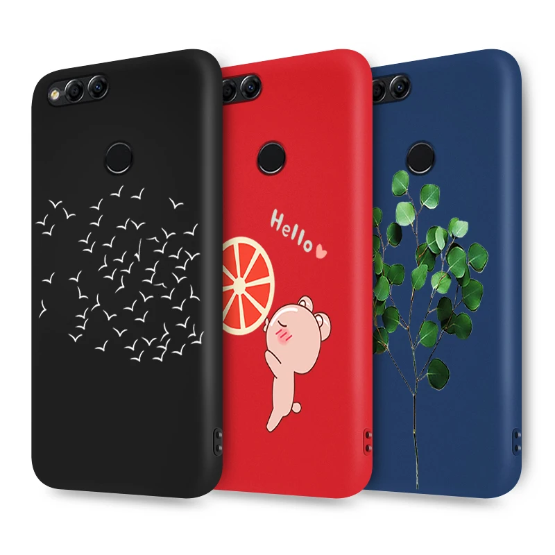 Case For Huawei Honor 7A Pro 7C 7X Candy Color Super Cover Y7 Prime Y5 Y6 2017 2018 Nova 2 4 TPU Black Matte Coque |