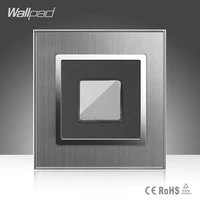 touch delay new arrival wallpad hotel 110 220v silver satin metal panel eu uk us touch delay corridor stairs wall switch