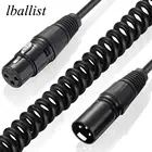 Lballist 3Pin jack эластичный спиральный кабель XLR для мужчин и женщин OFC медный двойной экранированный (фольга + Плетеный) для миксера Mic