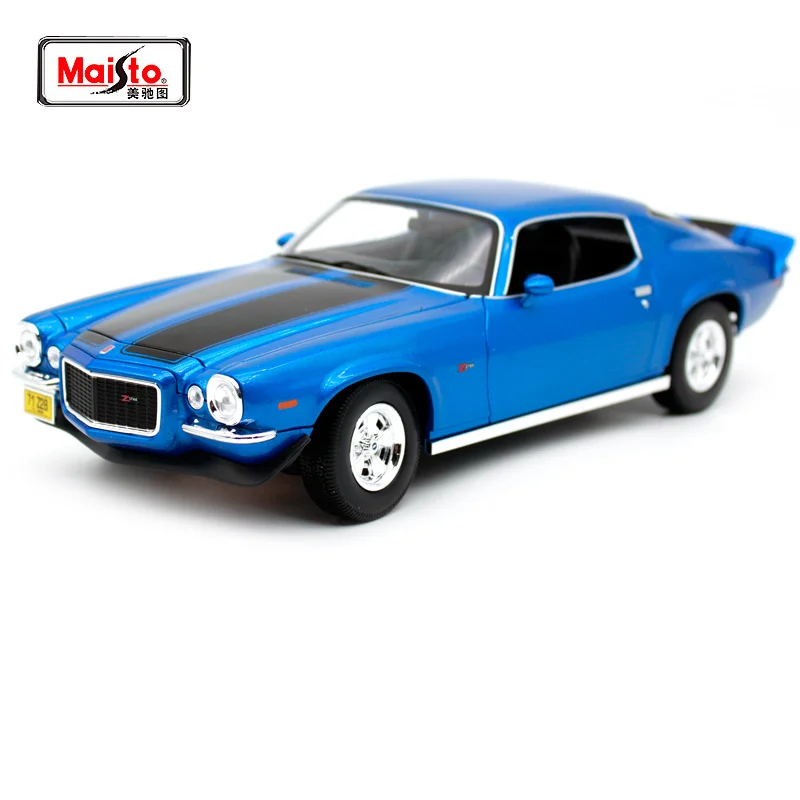 Maisto 1:18 1971 Chvrolet Camaro синяя оранжевая винтажная модель автомобиля литая новая