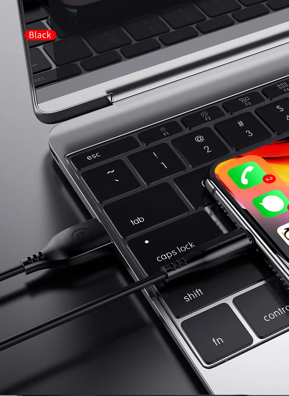 USAMS 10 шт./партия кабель для iPhone 7, 1 м/2 м 2A кабель передачи данных для быстрой зарядки для iPhone XR XS Max X 8 7 6 ios 12 11 10 usb кабель