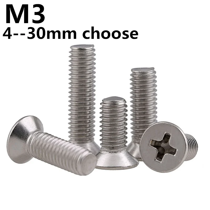 M3 * (4-30 мм) из углеродистой Сталь плоская голова Philips Шурупы электронных винт # m3 |