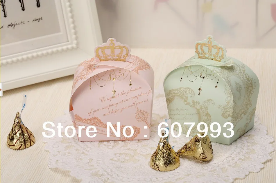 Подарочная коробка с короной для свадебной вечеринки Бронзирующая помолвки