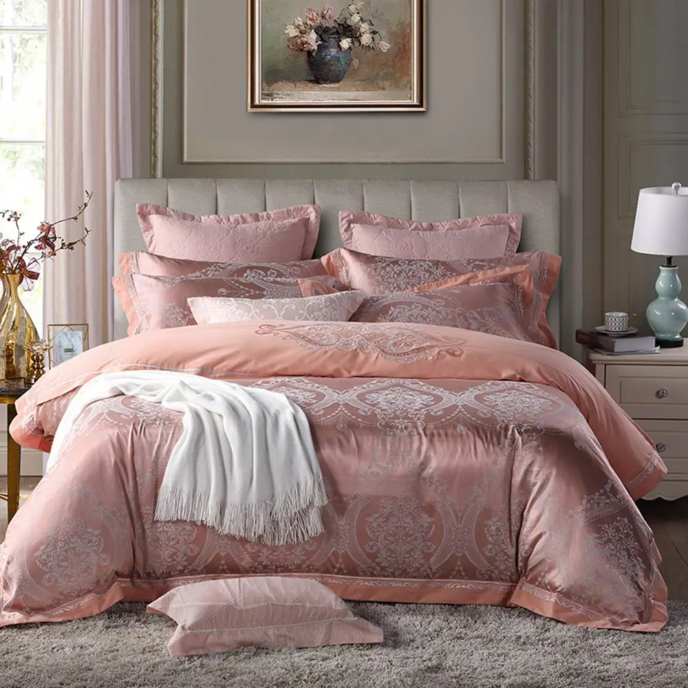 20185650 Papa& Mima жаккардовое Постельное белье queen King size, комплекты постельного белья из шелка и хлопка, стеганое постельное белье, наволочки, набор пододеяльников - Цвет: 20185650