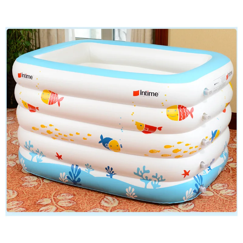 

Intime 143cm Inflatable Swimming Pool Baby Bathtub Children Kids Outdoor Indoor Activities 143x105x80cm White Printed