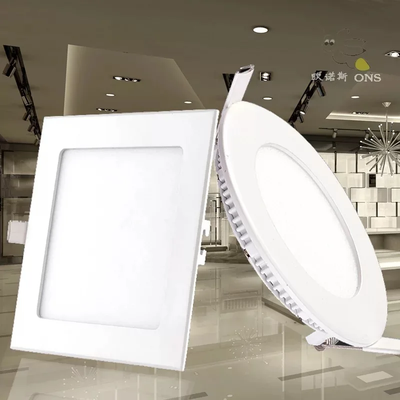 

Ultra Thin AC85-265V Led Panel Downlight 3w 4w 6w 9w 12w 15w 18w 24w Round Square LED Ceiling Recessed light SMD2835