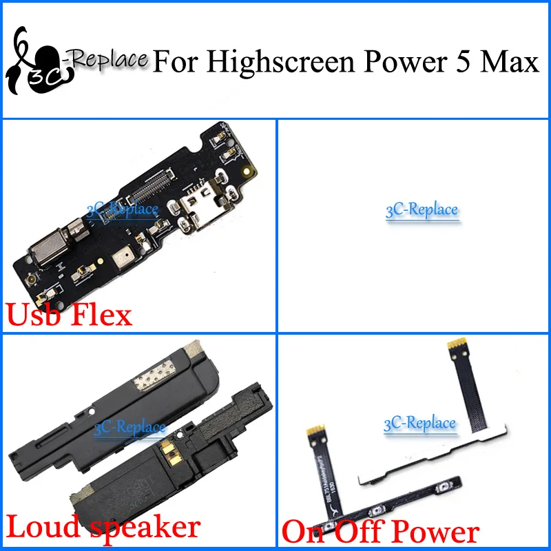 Для Highscreen power 5 Max Usb Flex громкий динамик On Off power гибкий кабель для Highscreen power Five Max
