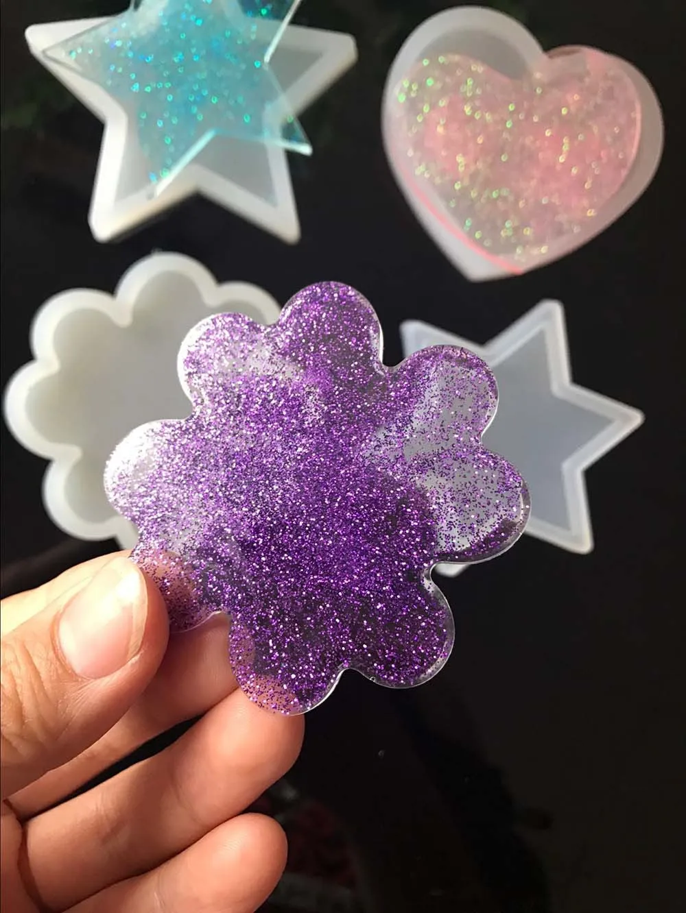 1 шт. звезда цветок сердце жидкий силикон Expoxy прессформы смолы ювелирные изделия