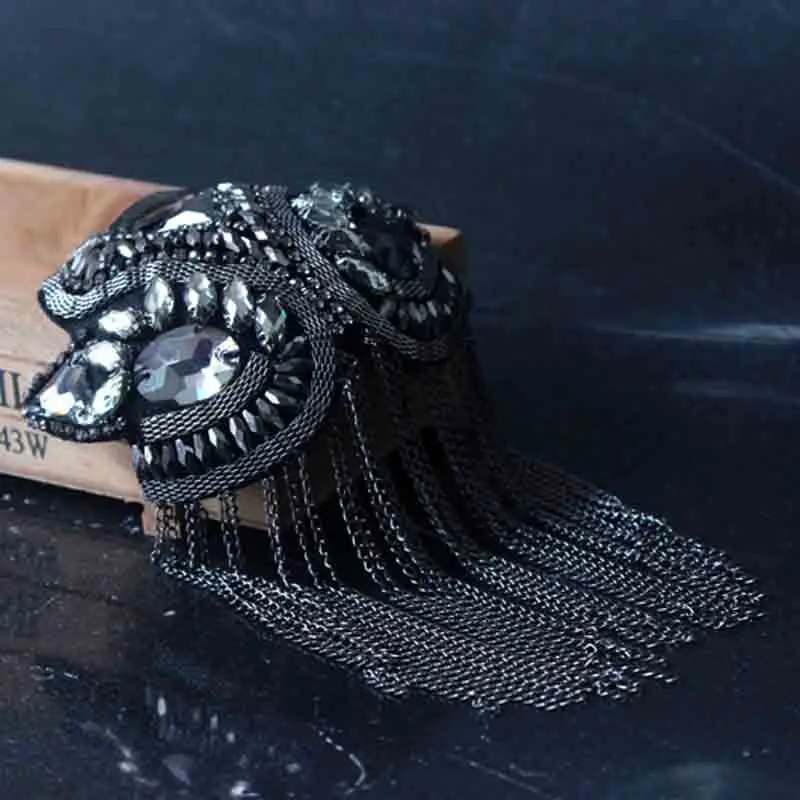 Epaulette epolet плечевая брошь заколки Hombro Kpop ручная работа бахромой значок шипы Блейзер Аксессуары Рок-вечеринка сцена