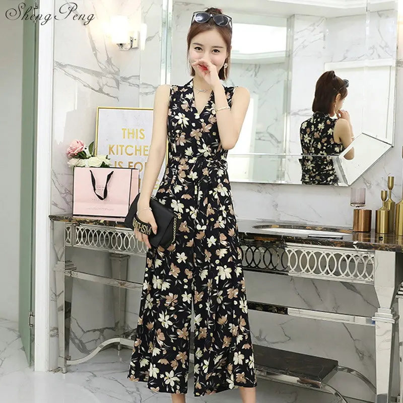 Женский длинный деловой комбинезон повседневная одежда с V образным вырезом и