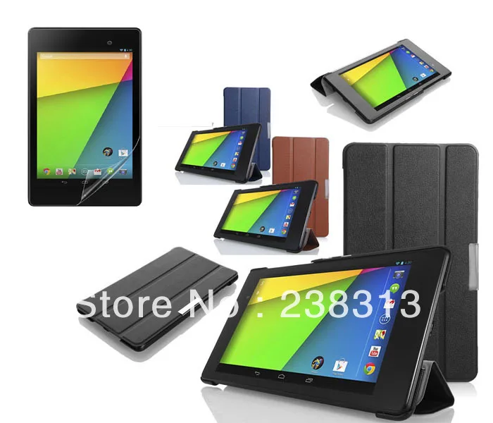 Чехол-книжка с подставкой для Google Nexus 7 II 2 Gen Asus 2013, чехол-книжка для сна+ прозрачная защитная пленка для экрана