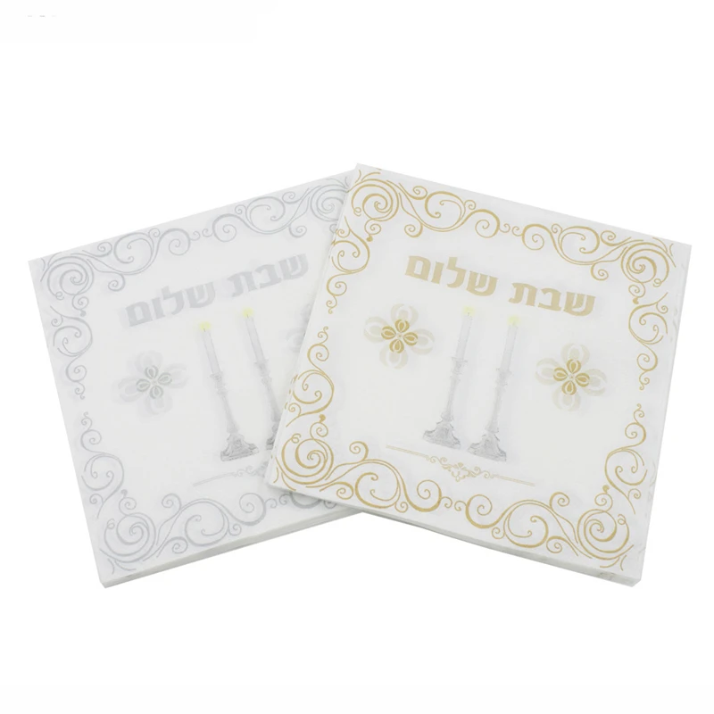 100Pcs Arabic Gold Silver Candle Paper Napkins Wedding Table Tableware Bridal Shower Tissue Serviettes Party Decoration Supplies | Дом и сад