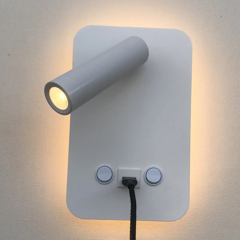 White USB Topoch USB прикроватная лампа белый/черный 5V 2A зарядное устройство 6W светодиодный светильник с 3W гибкий светильник для чтения ВКЛ/ВЫКЛ 2 переключателями - Цвет абажура: White USB