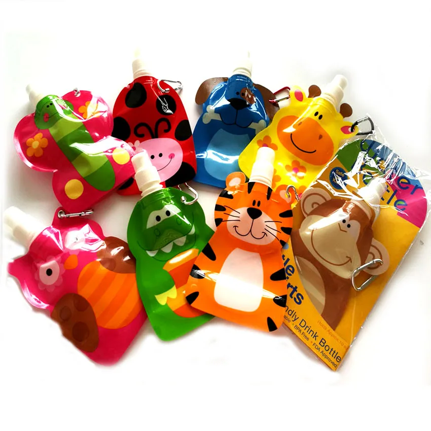 10 шт./лот 200 мл Эко дружественных складной мультфильм животных бутылка для воды
