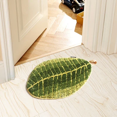 С изображением зеленых листьев и напольные коврики для дома ковер подорожник