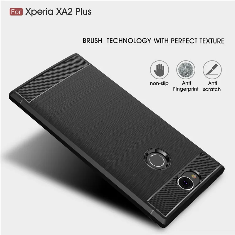 BSNOVT For Sony Xperia XA2 Plus Cover Shockproof Silicone Brushed Phone Bumper Back Case Fundas 6.0&quot |