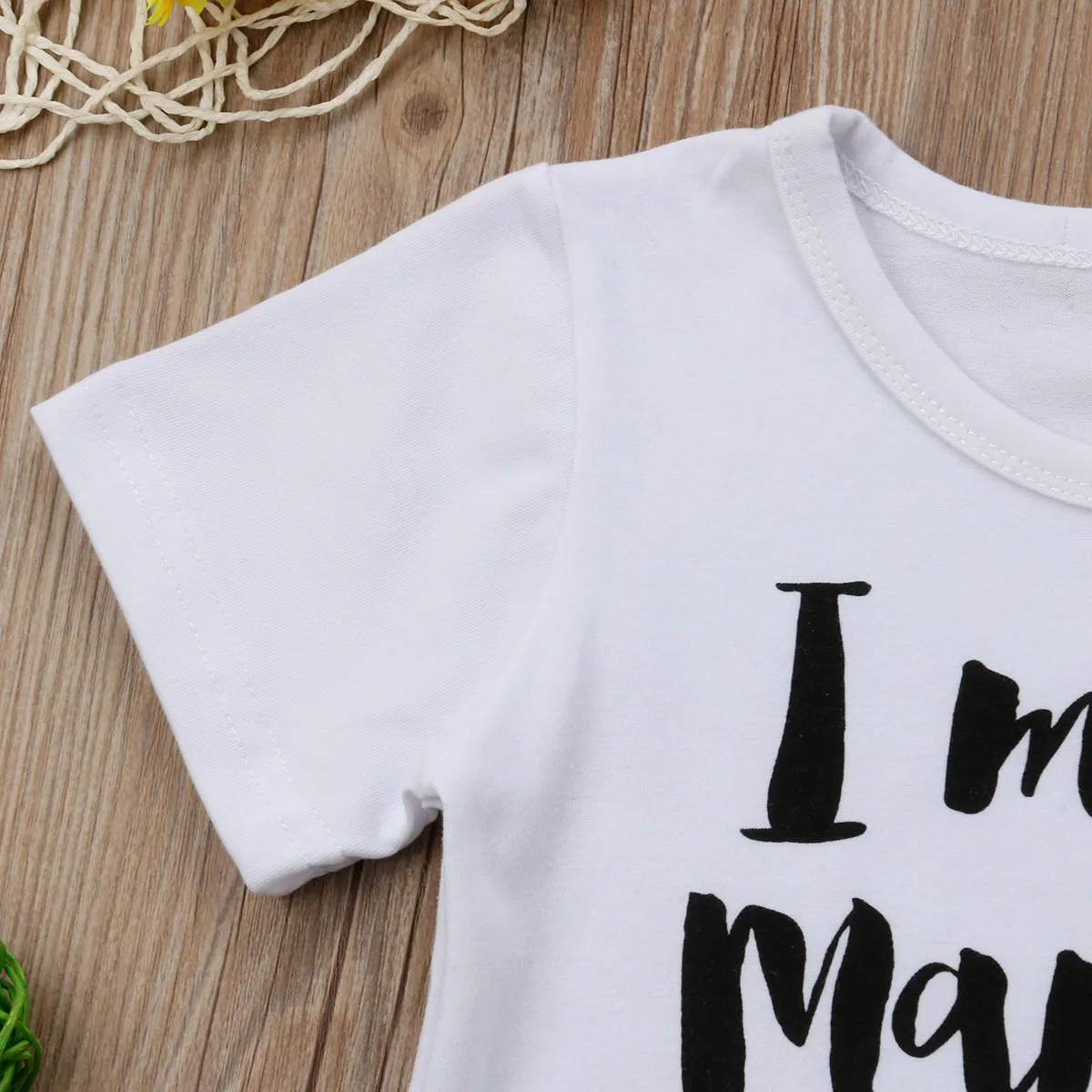 Toddler Baby Girls Boys Kids Summer Causal T-Shirts O Neck Short Sleeve Letter Print White Pullover Cotton Tops | Детская одежда и