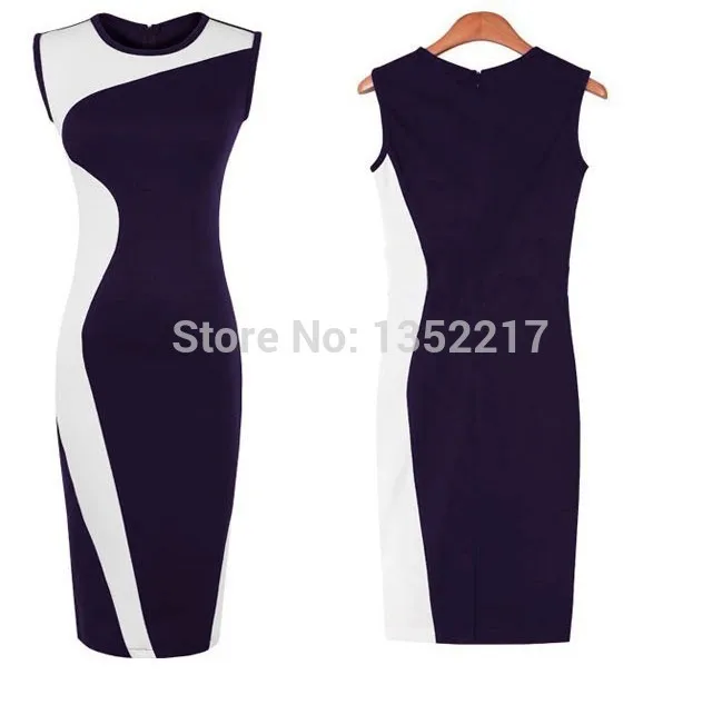 O Neck PENCIL XXXL Size Casual SLEEVELESS Dress Vestidos Sexy Women Black Dresses Free Shipping | Женская одежда