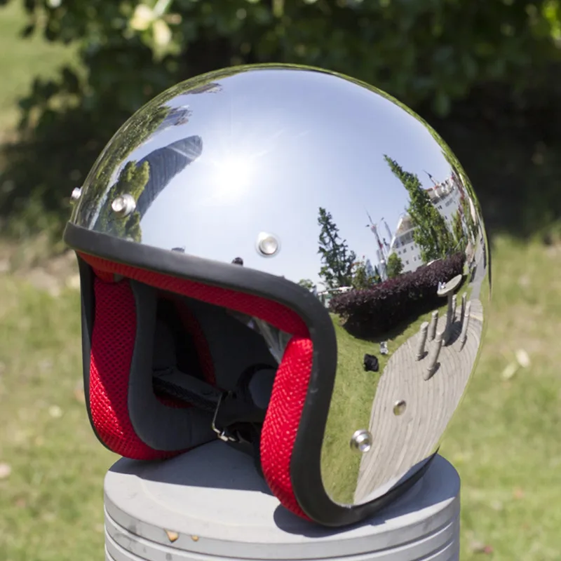 Новый бренд Vcoros винтажный мотоциклетный helme серебристый хром зеркальная картина