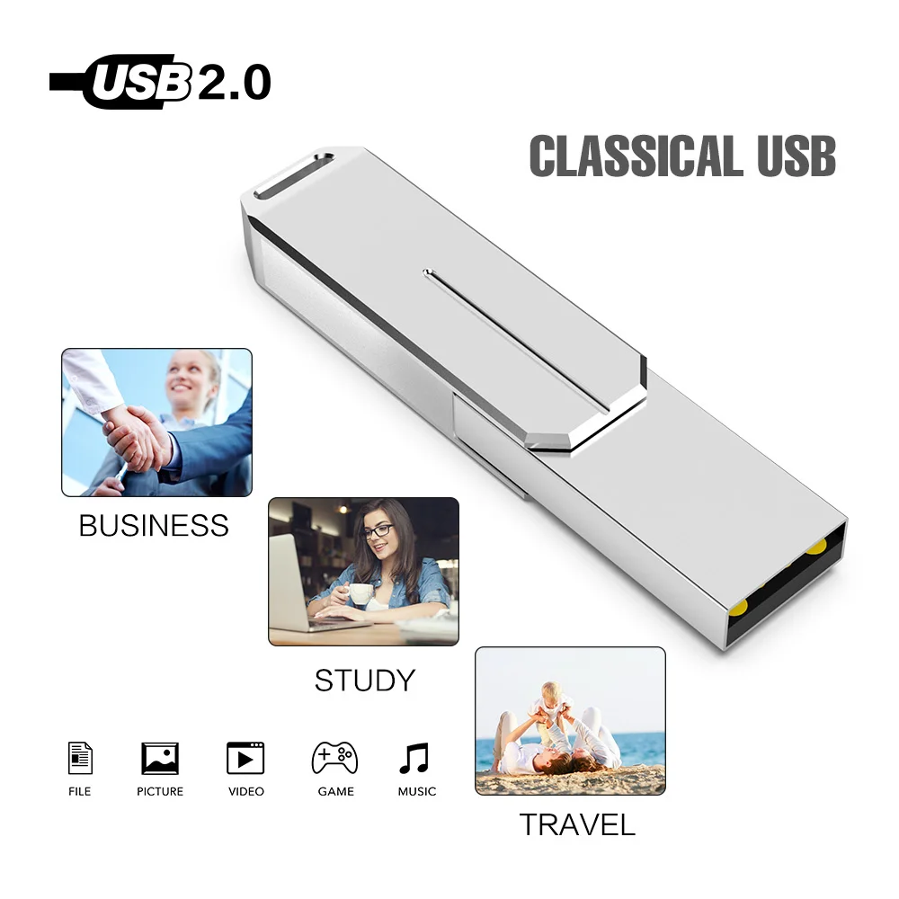 Горячего металла поворачивается usb флэш-накопитель 128 ГБ флеш-накопитель 64 32