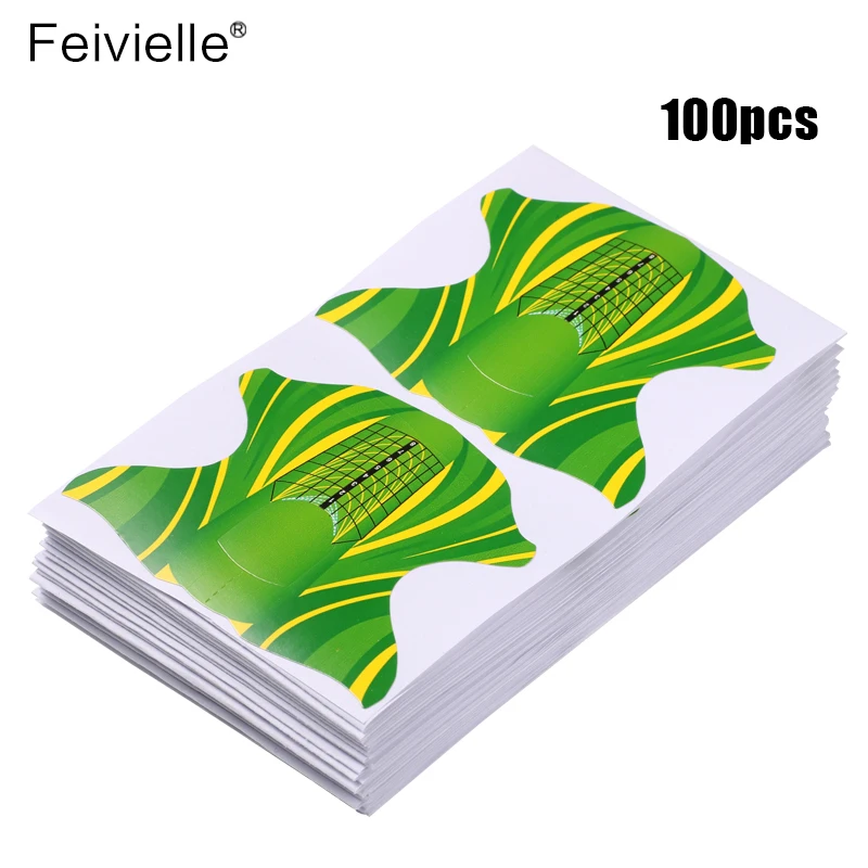 Feivielle Новинка 50 шт/рулон квадратной формы клейкая Форма для ногтей для акрила/УФ-гель кончик для ногтей инструмент для наращивания ногтей