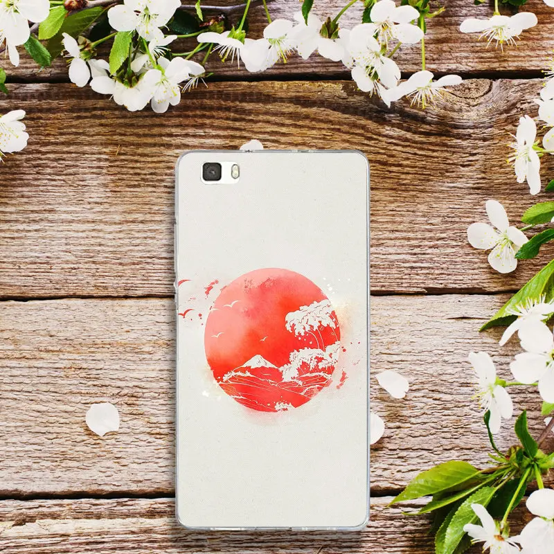 Pictute 2 Волнистый художественный японский зеленый Ил для huawei P8 P9 P10 P20 P30 Y5 Y6 II Y7 Honor 6X9 mate 10 Pro Lite Мягкий ТПУ чехол для телефона - Цвет: Pictute 2