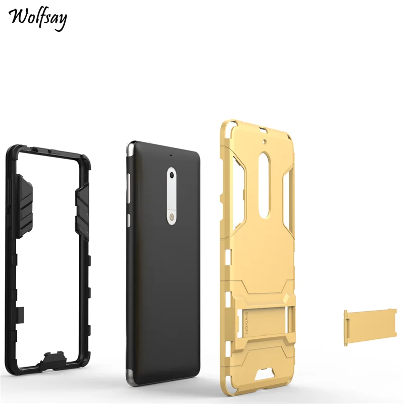 Wolfsay For Cover Nokia 5 Case TA-1005 TA-1030 Shockproof Robot Armor Phone Silicone |