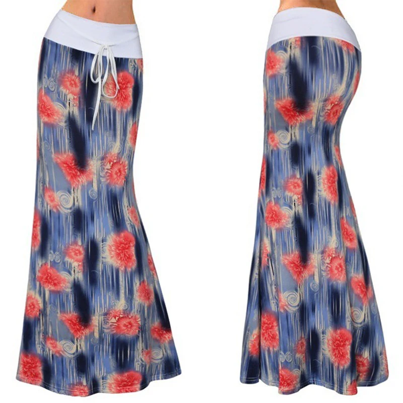 Women Clothing Summer Fashion Sexy Slim Skirt High Waist Elastic Floral Printed | Женская одежда