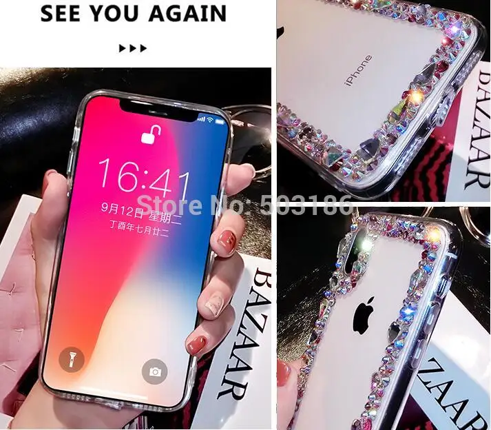 Чехол со стразами для Samsung Galaxy S5 S6 S7 Edge S8 S9 S10E S10 Plus S20 Ultra Note 5 8 9 10 Lite Plus|Бамперы| |