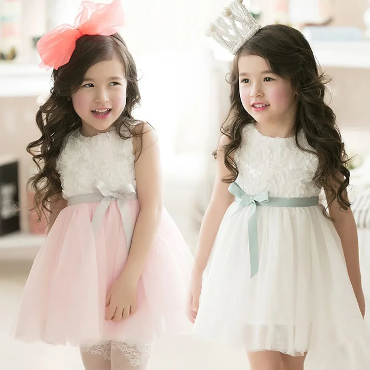 Baby Girls Dresses Sweet Lace Bowknot Dress Toddler Girl Floral Princess Party Frocks kids Casual Clothes For 3 4 6 8 9 Yrs | Детская