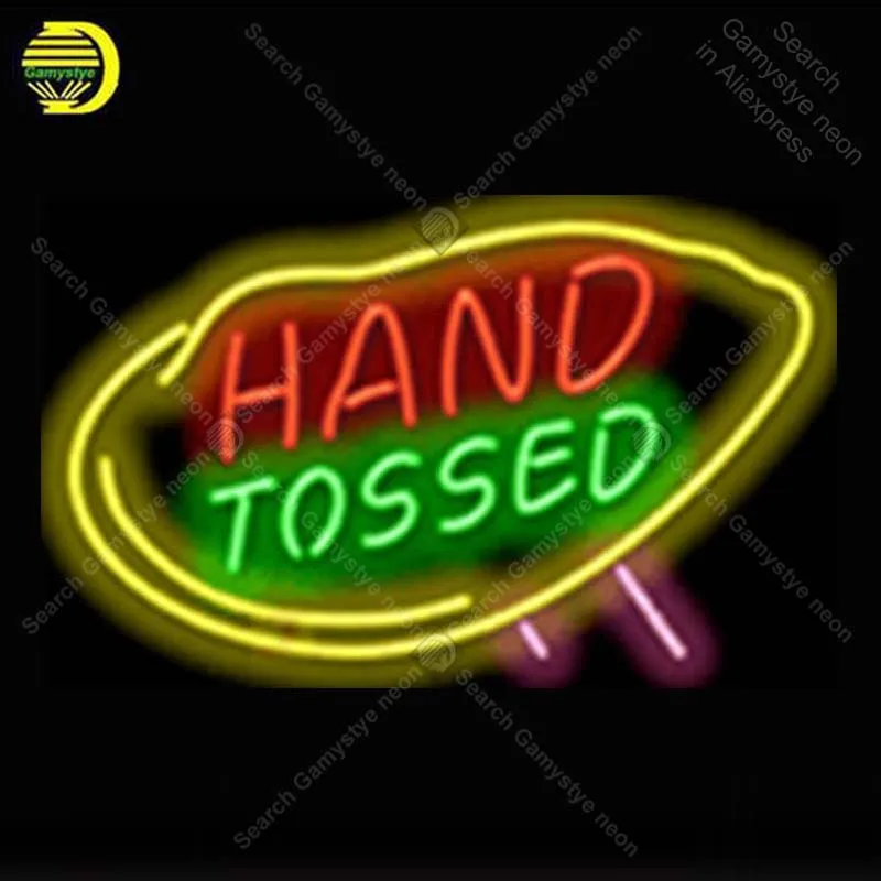

Hand Tossed Food NEON LIGHT SIGN Neon Sign lamp Decorate GLASS Tube BEER PUB Store Display Handcraft Iconic Sign personalized