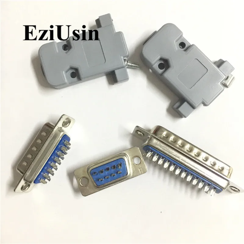 RS232 DB9 DB15 DB25 Мужской Женский socke Разъем Последовательный VGA 2 ряда припоя Тип