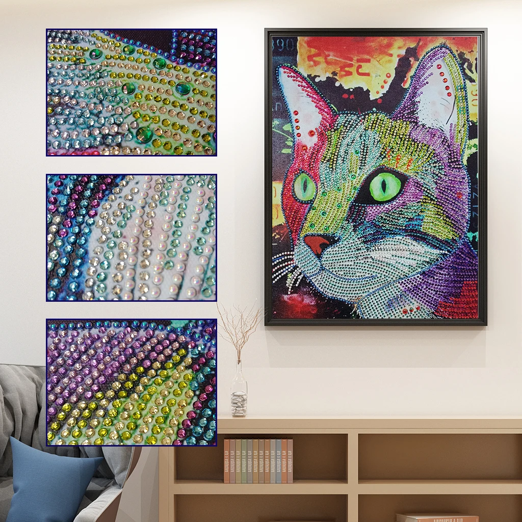 

5D алмазная живопись особой формы с животными, DIY искусственная Алмазная вышивка стразы, вышивка крестиком, хрустальные поделки, подарки