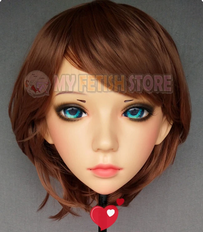 

(Amy)Female Sweet Girl Resin Half Head Kigurumi BJD Eyes Crossdress Cosplay Japanese Anime Role Lolita Mask With Eyes And Wig