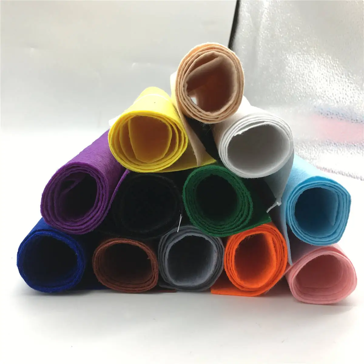 12 pcs 50CMX40CM Felt Fabric Polyester Non-woven 1 MM Thick Handmade fabric Kindergarten creative DIY materials | Дом и сад
