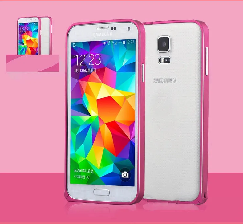 New For Samsung Galaxy S5 Bumper Case Ultra Thin Metal Fram i9600 Hard |